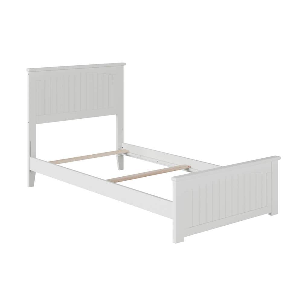 Nantucket White Twin Wood Platform Bed with Storage