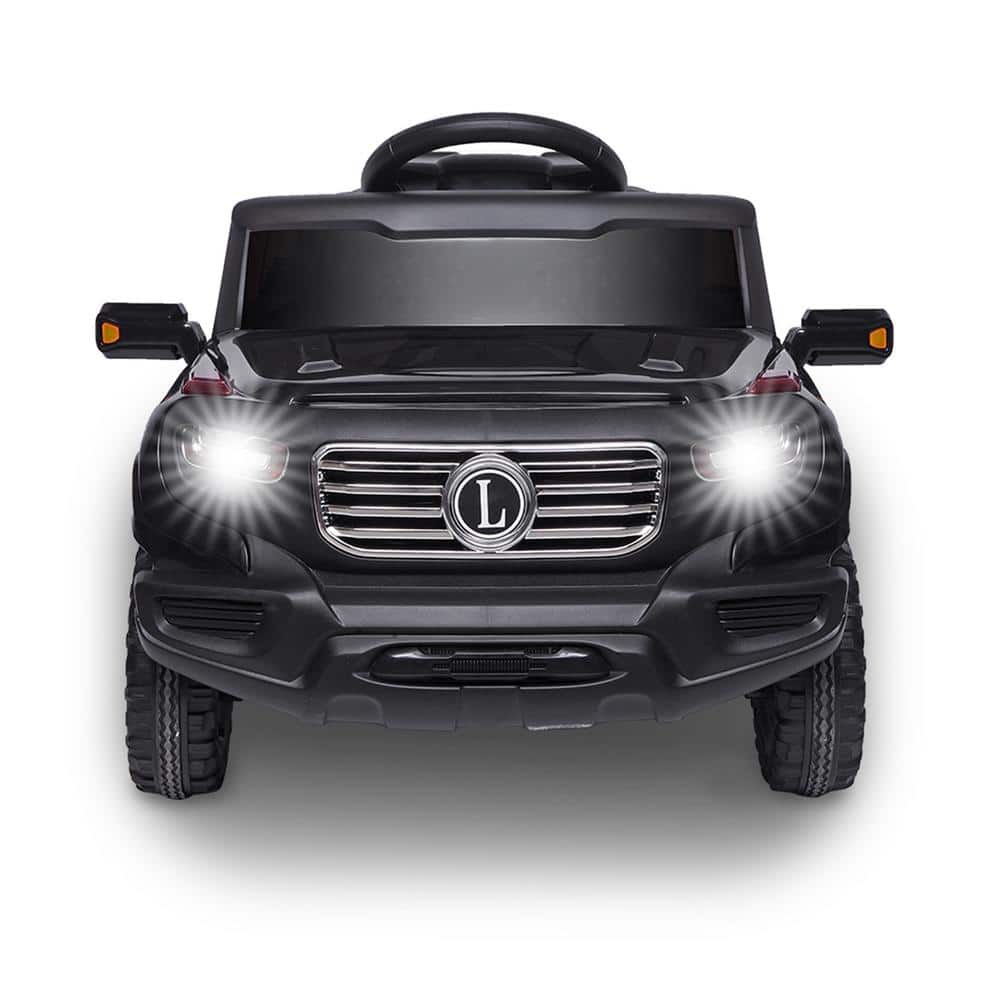 6V Black Electric Ride-On SUV with LED Headlights and Remote Control