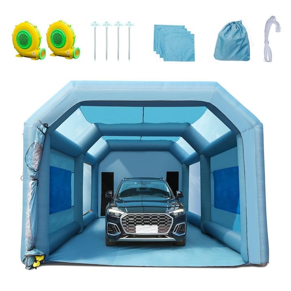 28 x 16 x 11 ft. Inflatable Paint Booth, Inflatable Spray Booth, High Powerful 750W+950W Blowers, Air Filter System