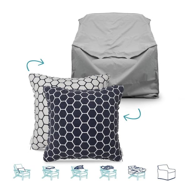 Unbranded Pillow-To-Cover 18 in. Dual Wire Indigo Pillow Club Chair Cover