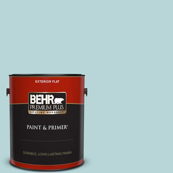 BEHR PREMIUM PLUS 1 gal. #510E-2 Rhythmic Blue Flat Exterior Paint & Primer