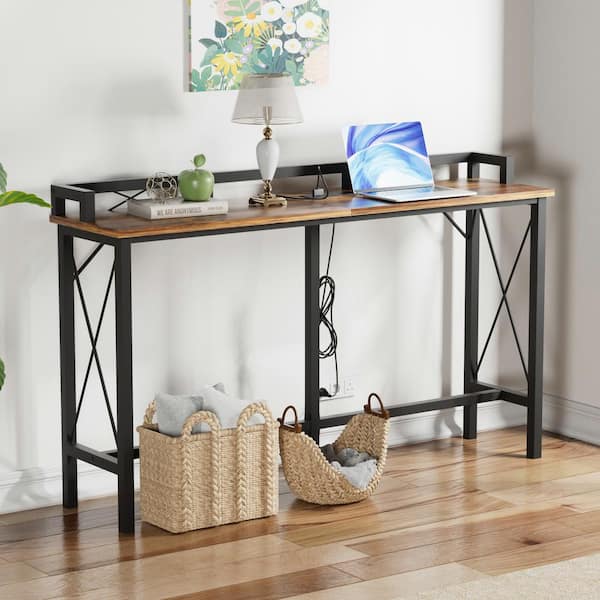 Live Edge Narrow Desk, Modern Small Desk, Desk With Metal Legs, Skinny Desk,  Thin Desk, Hallway Desk, Bedroom Desk, Small Space Desk 