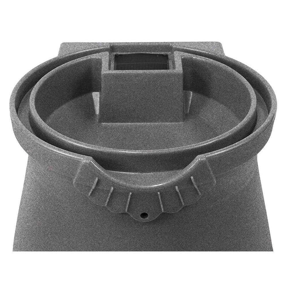 Light Granite 50 Gallon Plastic Rain Barrel with Planter