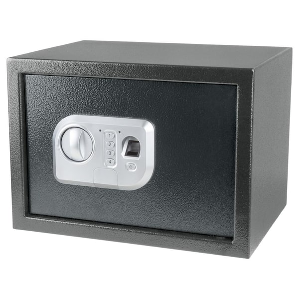 Fingerprint Lock Box for Valuables, Dark Gray