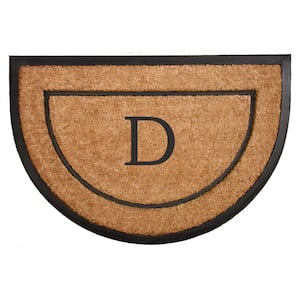 The General Half-Circle Door Mat, 24" x 36", Letter D