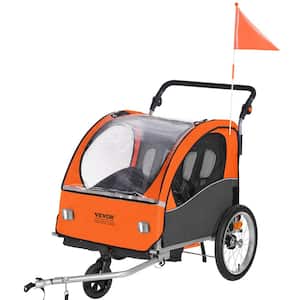 Bike Trailer for Toddlers with Double Seat Tow Behind Child Bicycle Trailer with Universal Bicycle Coupler 100 lbs. Load