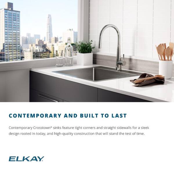 Elkay Crosstown 18-Gauge Stainless Steel 29.125 in. Single