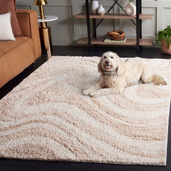 SAFAVIEH Vermont 8 ft. x 10 ft. Ivory/Beige Marble Swirl Area Rug