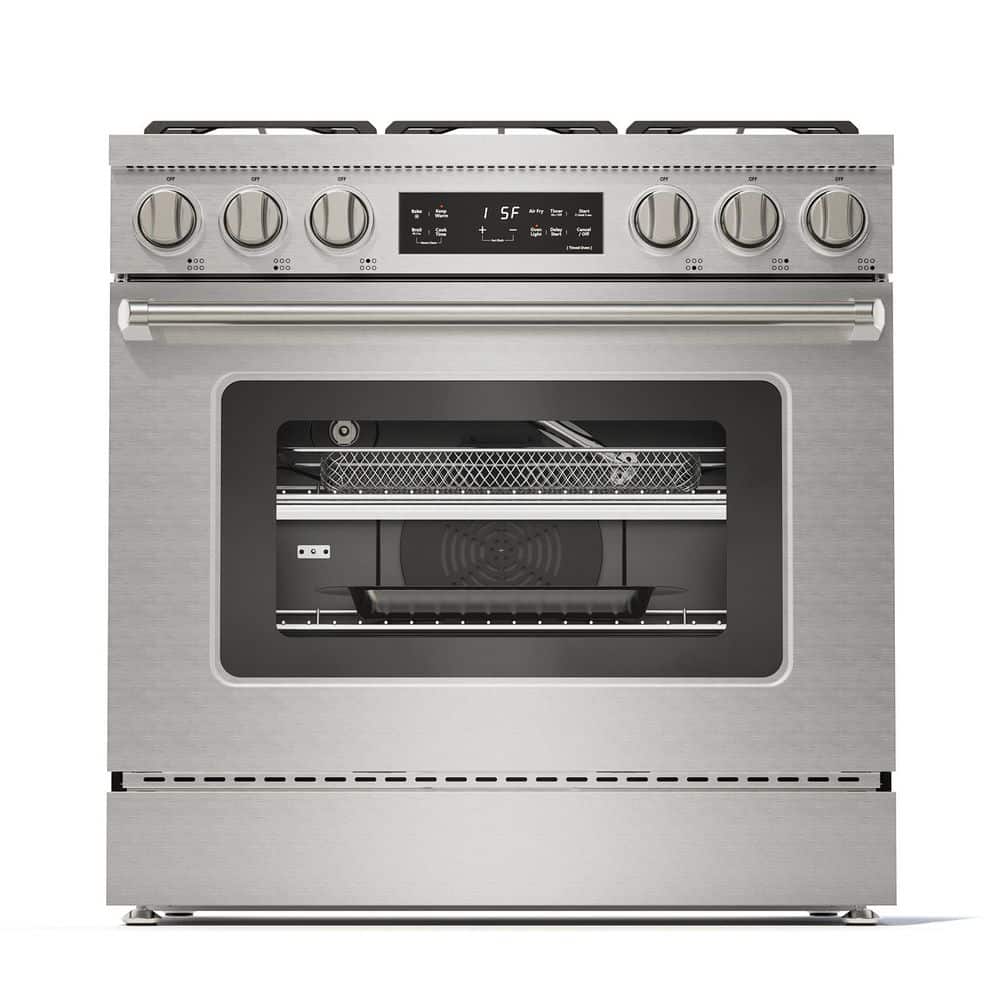 36 in. 6 cu. ft. Slide-in Gas Range in Stainless Steel with 6 Quick Boil Burners and Led Touch Control price history on PriceWatchPro