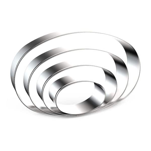 Oval Series Stainless Steel Silver Cookie Cutter Set with Rolled Edge for Safe Use and Easy Cleaning, 1 Set