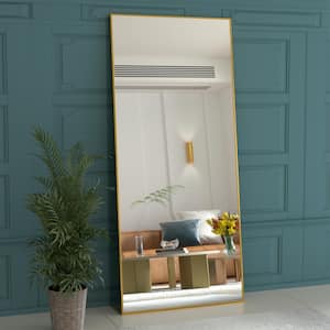 Stylish 24 in. W x 71 in. H Oversized Mirror Floor Mirror Rectangular Metal Frames for Bedroom Dressing Room in Gold