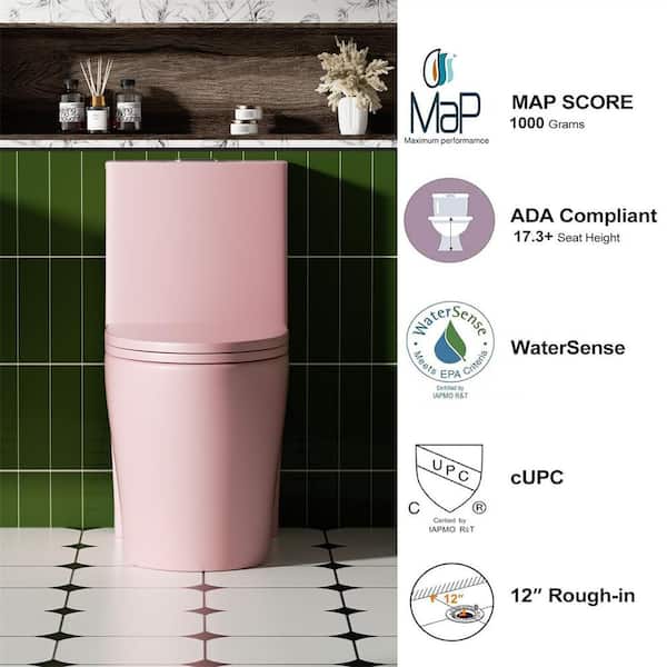 LUXSHERY 1.1/1.60 GPF Dual-Flush Floor Mounted Elongated 1