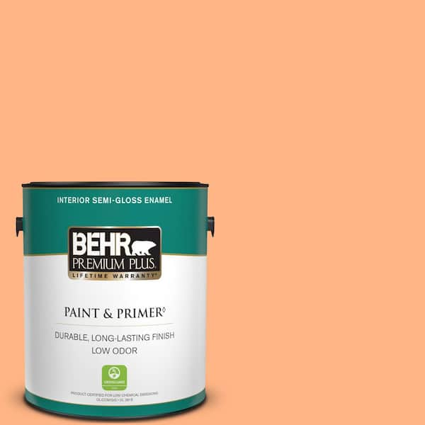 BEHR PREMIUM PLUS 1 gal. #P210-4 Lollipop Semi-Gloss Enamel Low Odor Interior Paint & Primer