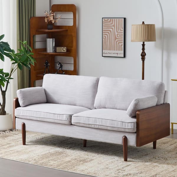 Jose Mid Century Modern Sofa by Christopher Knight Home Light Smoke Gray