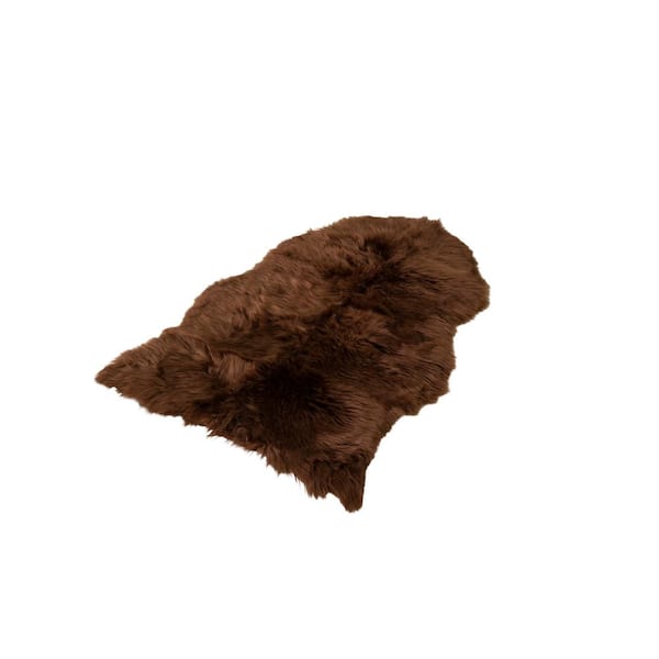 Walk on Me Brown 2 ft. x 3 ft. Faux Fur Luxuriously Soft and Eco ...