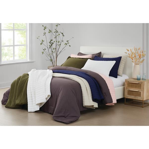Brooklyn Loom 3-Piece White Solid 100% Linen King Comforter Brooklyn Loom 3-Piece White Solid 100% Linen King Comforter