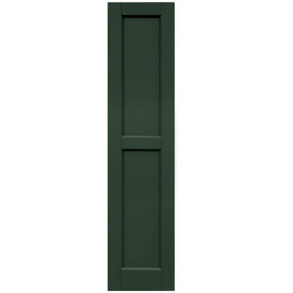 Winworks Wood Composite 12 in. x 52 in. Contemporary Flat Panel Shutters Pair #656 Rookwood Dark Green