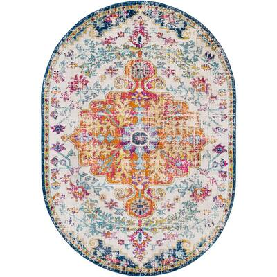 Demeter Ivory 6 ft. 7 in. x 9 ft. Oval Area Rug