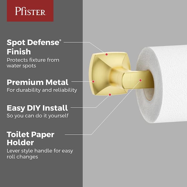 Vaneri Wall Mount Double Post Toilet Paper Holder in Brushed Gold