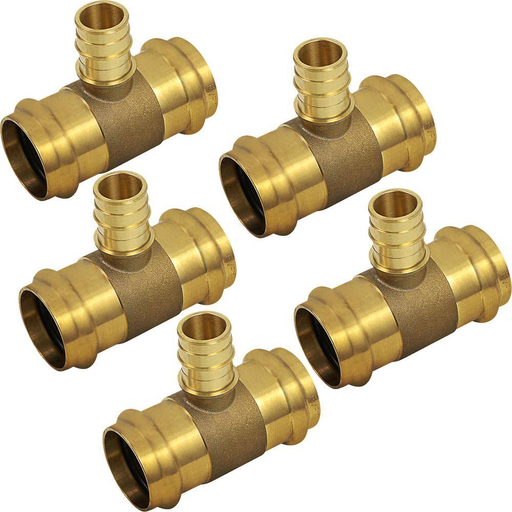 1/2 in. Pex A x 1 in. Press Lead Free Brass Tee Pipe Fitting (Pack of 5) price history on PriceWatchPro