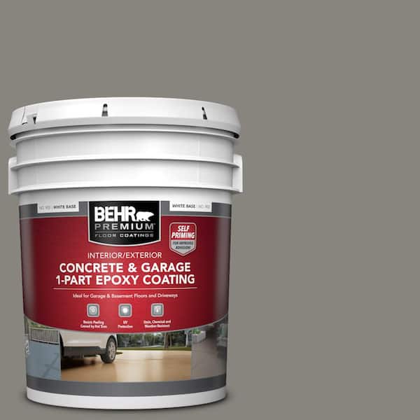 5 gal. #PPU24-07 Barnwood Gray Self-Priming 1-Part Epoxy Satin Interior/Exterior Concrete and Garage Floor Paint