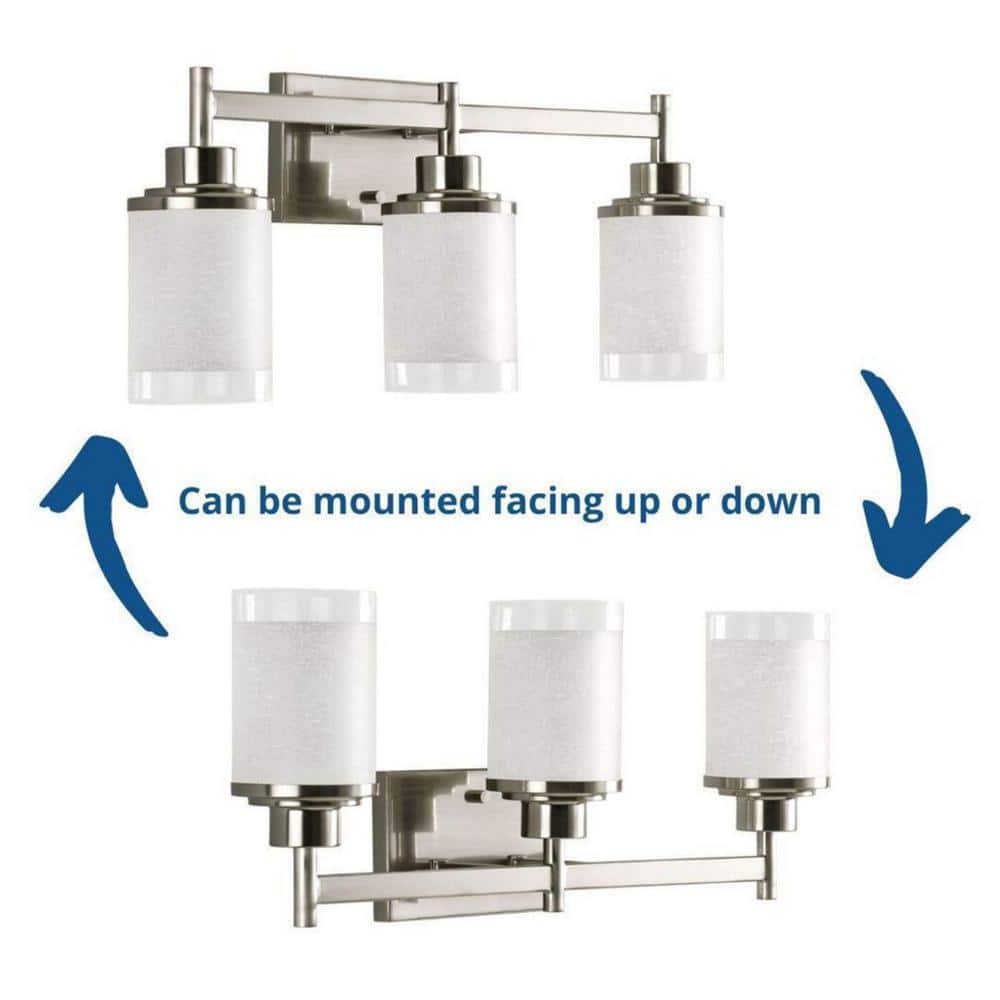 Brushed Nickel 3-Light Cylinder Bath Vanity Fixture