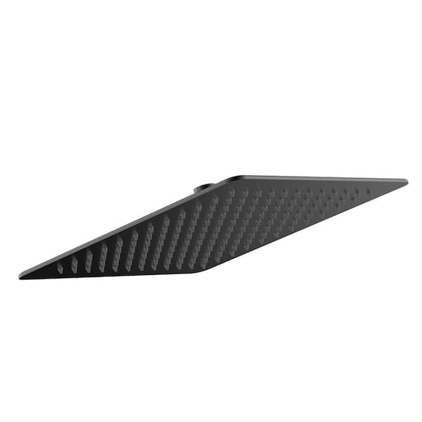 Glacier Bay Modern 1-Spray Patterns 12 in. Single Square Ceiling Mount Fixed Shower Head in Matte Black