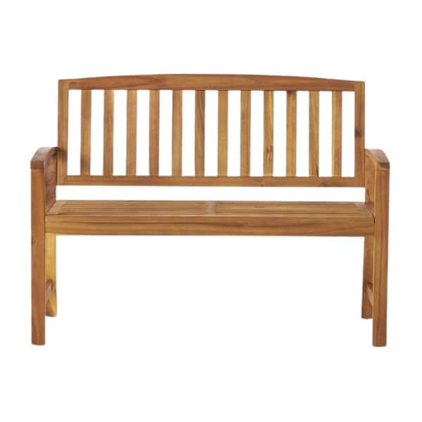 2-Person Teak Wood Outdoor Patio Bench for Backyard, Farmhouse with 250 lbs. Capacity