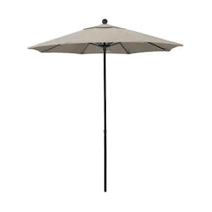 7.5 ft. Black Fiberglass Commercial Market Patio Umbrella with Fiberglass Ribs and Push Lift in Woven Granite Olefin