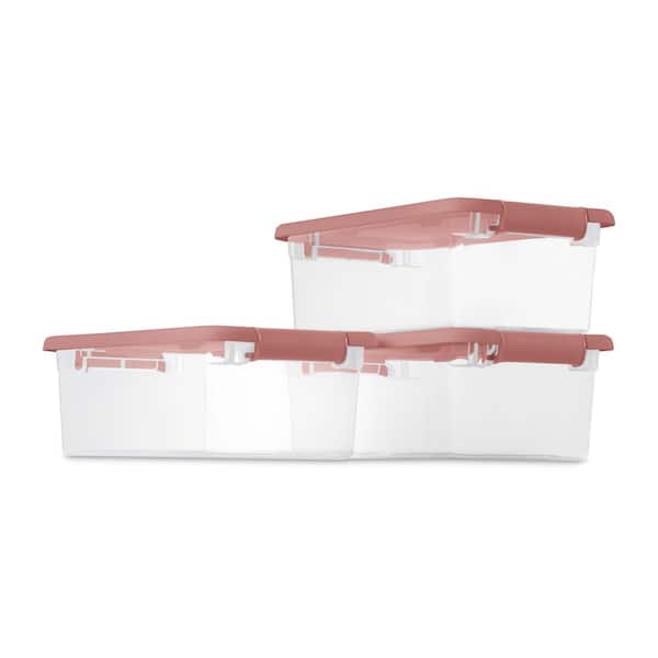 Xyskin 6-Pack 20 Quart Plastic Storage Boxes, Latching Storage Bin Box,  Clear