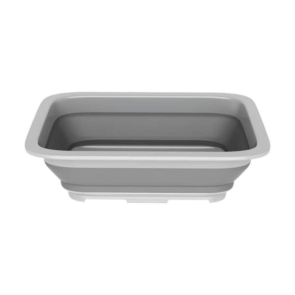 Unbranded 10 L Collapsible Portable Wash Basin Pop-Up Dish Tub and Cooling Chest in Gray