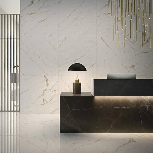 Magnifica Nineteen Forty Eight 48 in. x 48 in. Polished Calacatta Oro Porcelain Tile (31.2 sq. ft./Case)