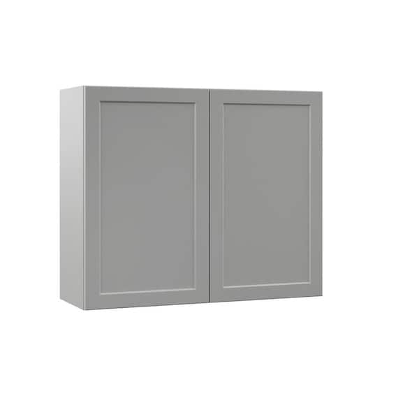 Hampton Bay Designer Series Melvern Assembled 36x30x12 in. Wall Open Shelf Kitchen Cabinet in White