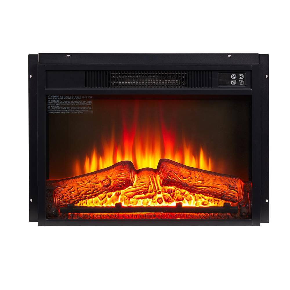 23-in. W Black TV Stand with Fan-forced Corner or flat wall Electric Fireplace Insert with Remote Control Included price history on PriceWatchPro