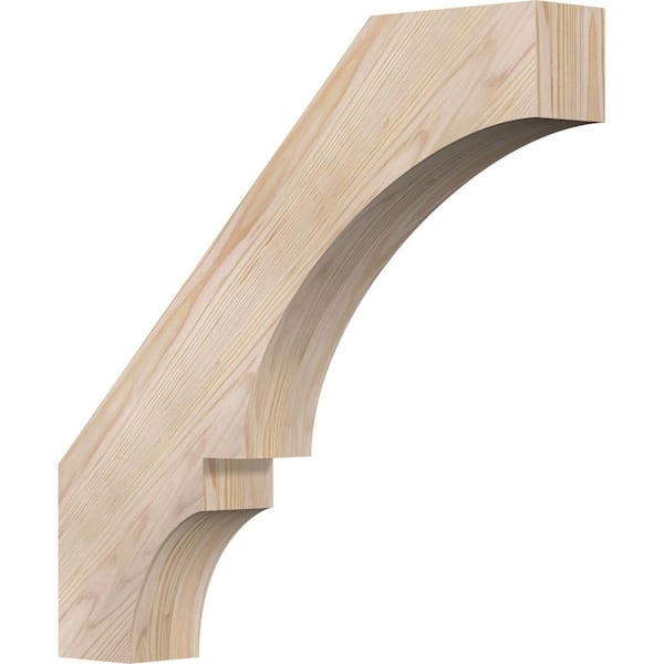 Ekena Millwork 3 1/2"W x 22"D x 22"H Balboa Smooth Knee Brace, Douglas Fir