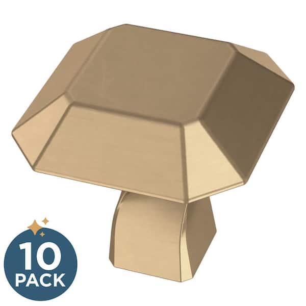 (10-Pack) Napier 1-1/8 in. (29 mm) Classic Champagne Bronze Geometric Cabinet Knobs