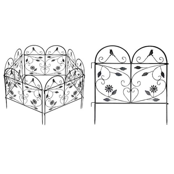22.8 in. Rustproof Metal Garden Fence 6 Pack Arched Decorative Border Animal Barrier for Yard and Patio