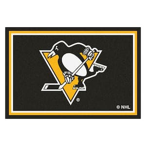 NHL Pittsburgh Penguins Black 5 ft. x 8 ft. Indoor Area Rug