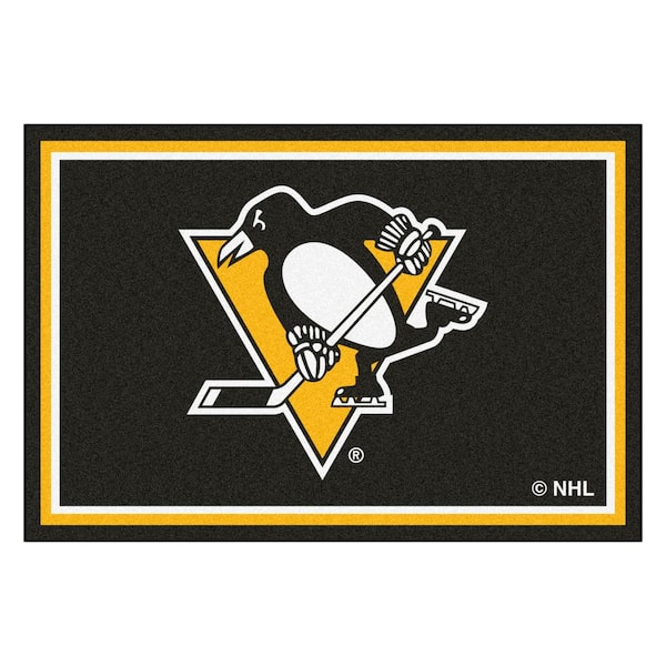 FANMATS NHL Pittsburgh Penguins Black 5 ft. x 8 ft. Indoor Area Rug