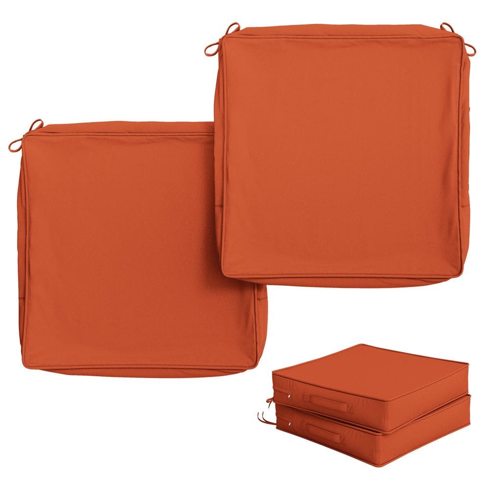 19 in. x 19 in. (2-Pack) Slipcover Repacement Outdoor Fade&Splash Resistant Couch Seat Cushion Cover Orange price history on PriceWatchPro