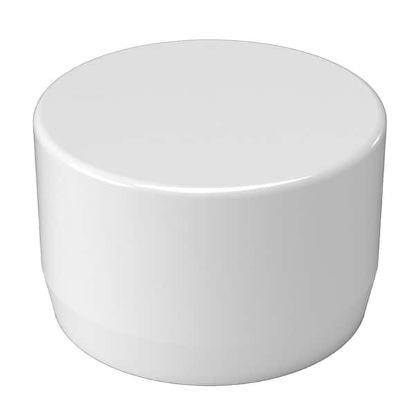Formufit 2 in. Furniture Grade PVC External Flat End Cap in White (10-Pack)