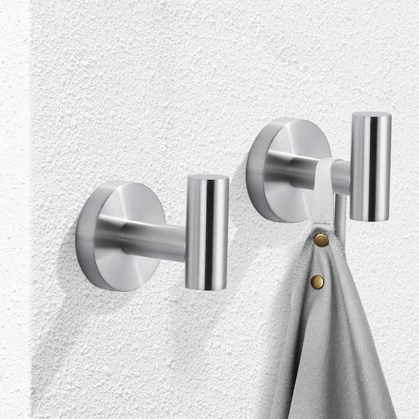 Round shape Knob Robe/Towel Hook in Brushed Nickel 2PCS