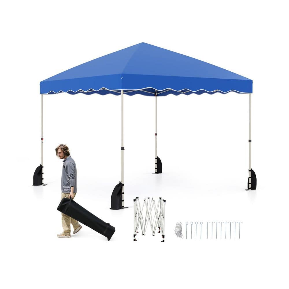 10 ft. x 10 ft. Blue Foldable Pop up Canopy Tent with Wheeled Bag price history on PriceWatchPro
