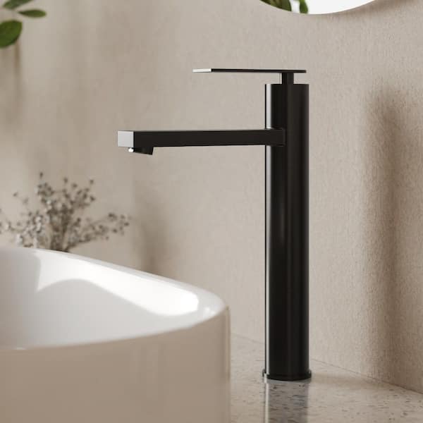 EVERSTEIN 12 in. Faucet Height Single Handle Single Hole Bathroom Faucet 1.2 GPM Spot Resistant in Matte Black