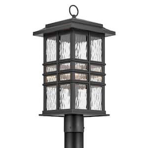 Beacon Square 1-Light Textured Black Plastic Hardwired Waterproof Outdoor Post Light with No Bulbs Included (1-Pack)