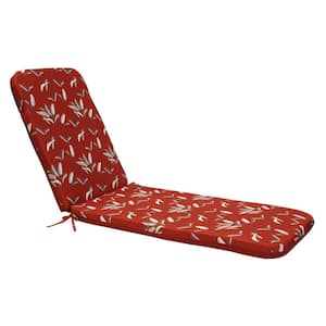 Ruby Red Outdoor Cushion Lounger in Red 22 x 73 - Includes 1-Lounger Cushion