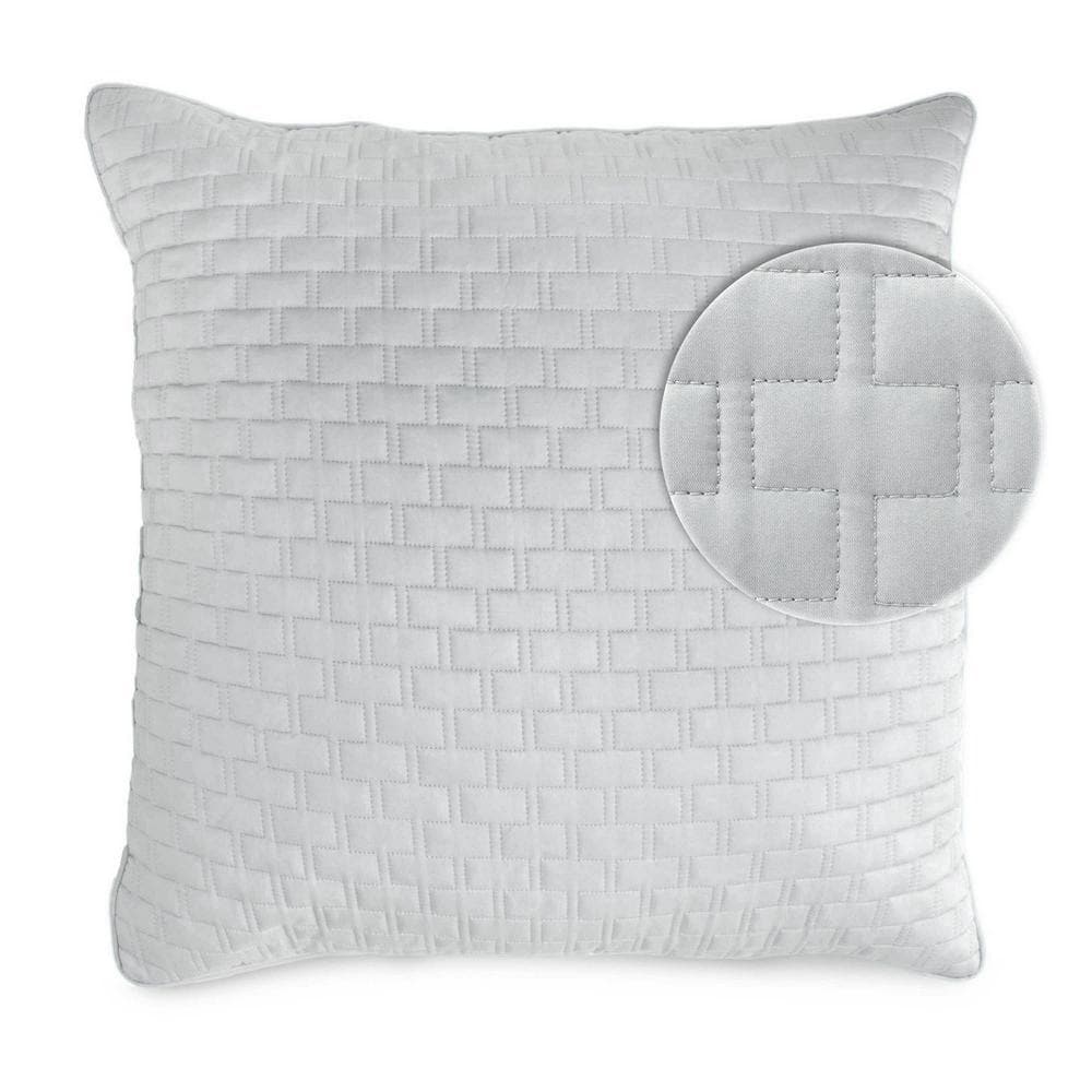 Stone Gray Quilted Euro Sham with Piped Edges