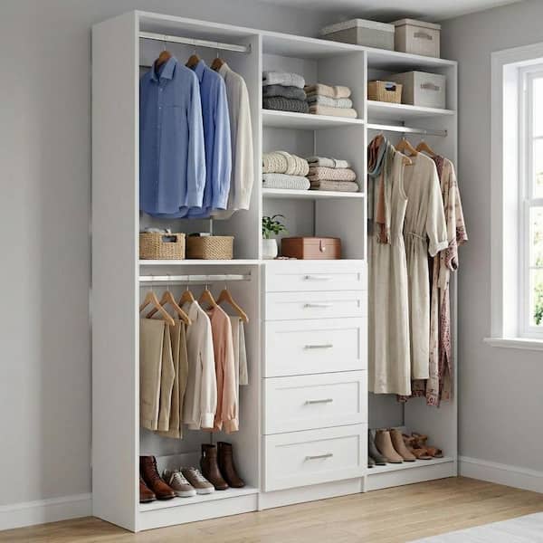 MODULAR CLOSETS Alto Collection 82.5 in. W White Wall Mounted