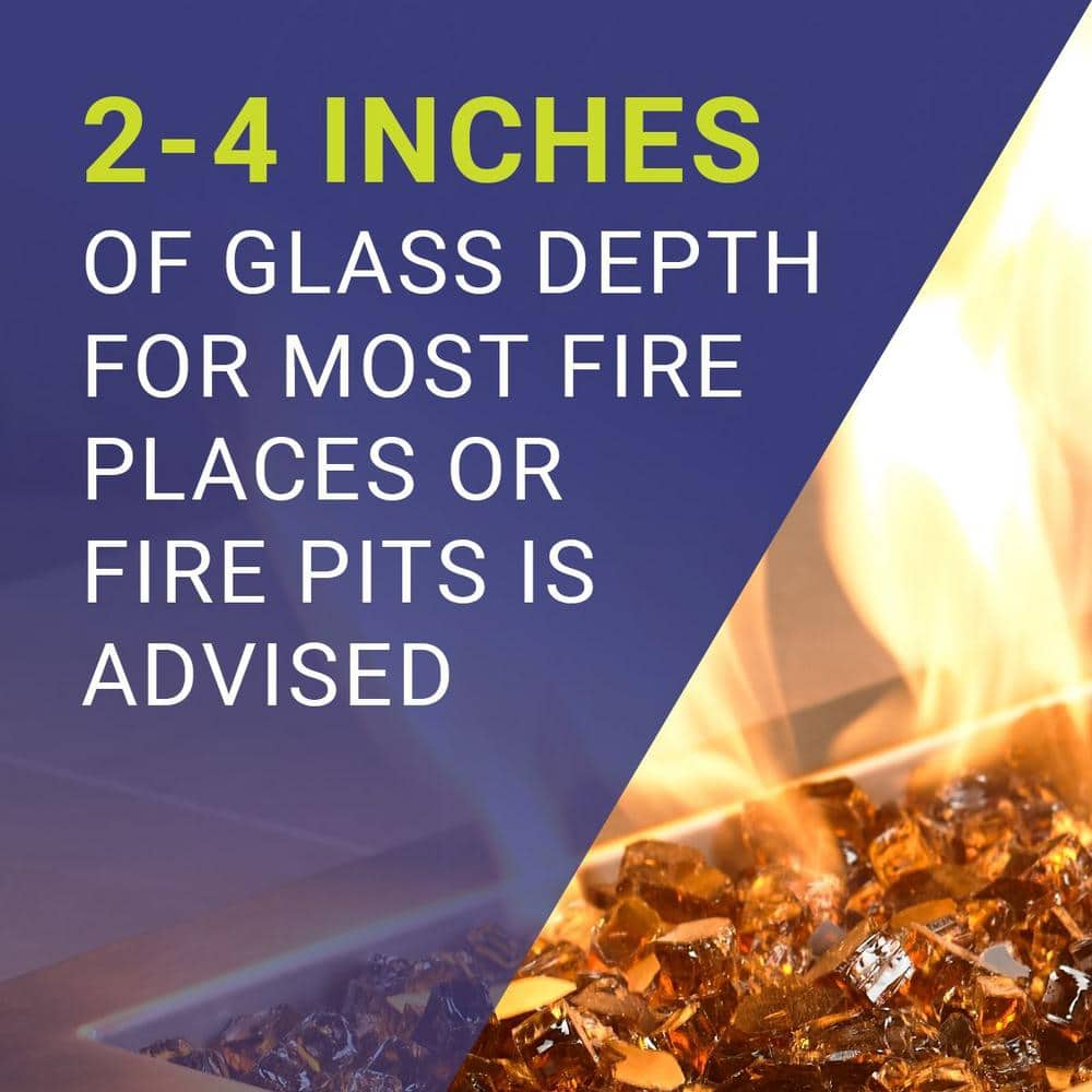 Copper Reflective Fire Glass for Fire Pit, 10 lbs