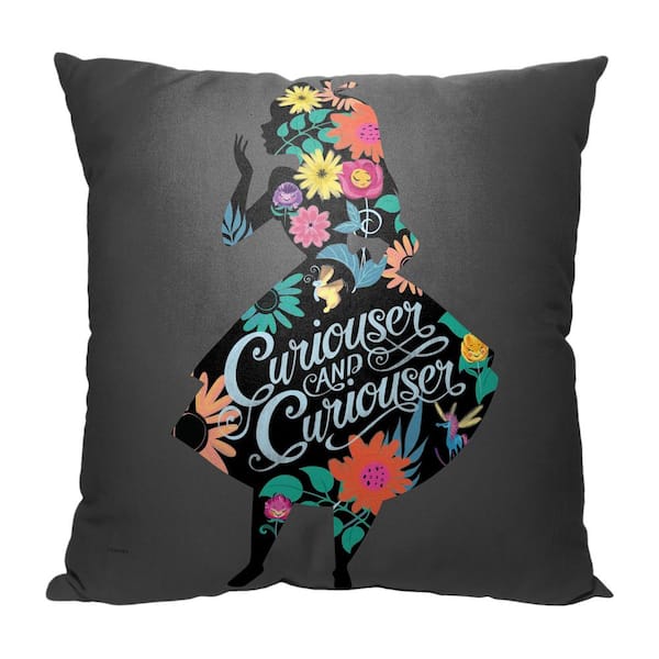 THE NORTHWEST GROUP Disney Alice In Wonderland Floral Alice Multi-Colored Throw Pillow